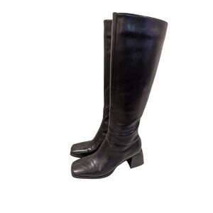 Black tall square toe Women's knee boots Sz 8.5